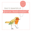 Oiseau joyeux pour un anniversaire enchanté